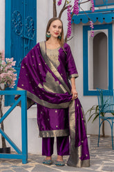 Purple Coloured traditonal wear kurta set